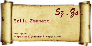 Szily Zsanett névjegykártya